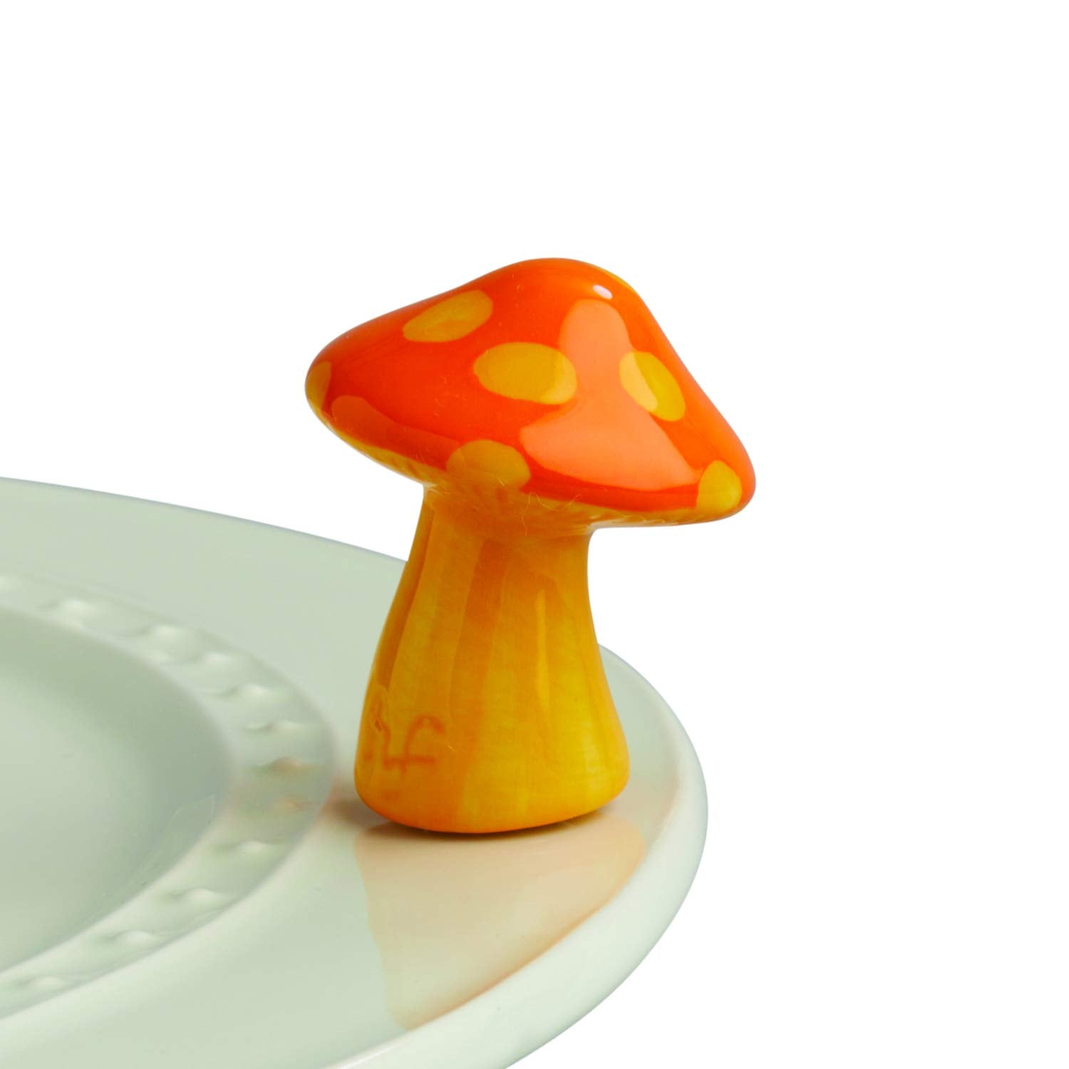 Nora Fleming Funky Fungi (Mushroom) A262 - Hand-Painted Ceramic Unique Décor - Summer Minis for The Home and Office