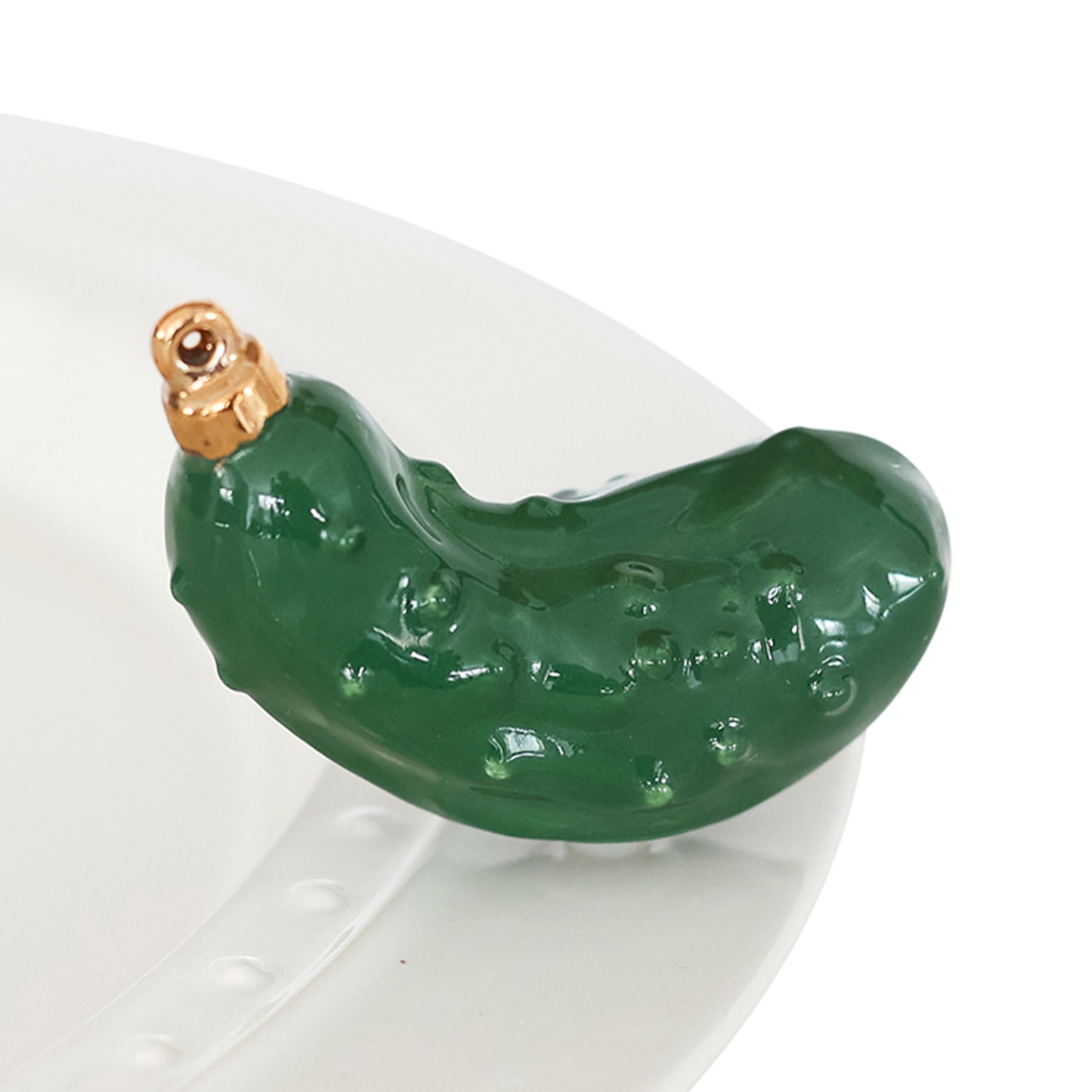 Nora Fleming Christmas Pickle - Hand-Painted Ceramic Christmas Decor - Winter Minis for The Home and Office