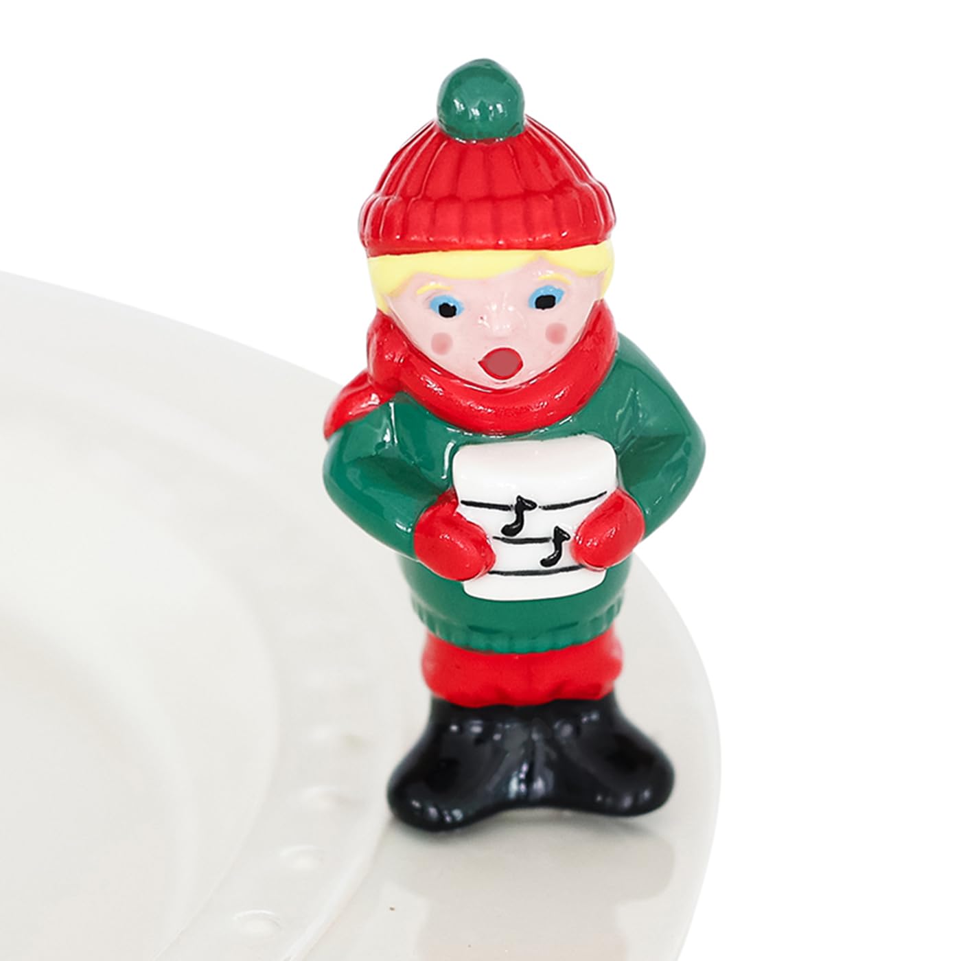 Nora Fleming FA-La-La (Caroler) - Hand-Painted Ceramic Christmas Decor - Winter Minis for The Home and Office