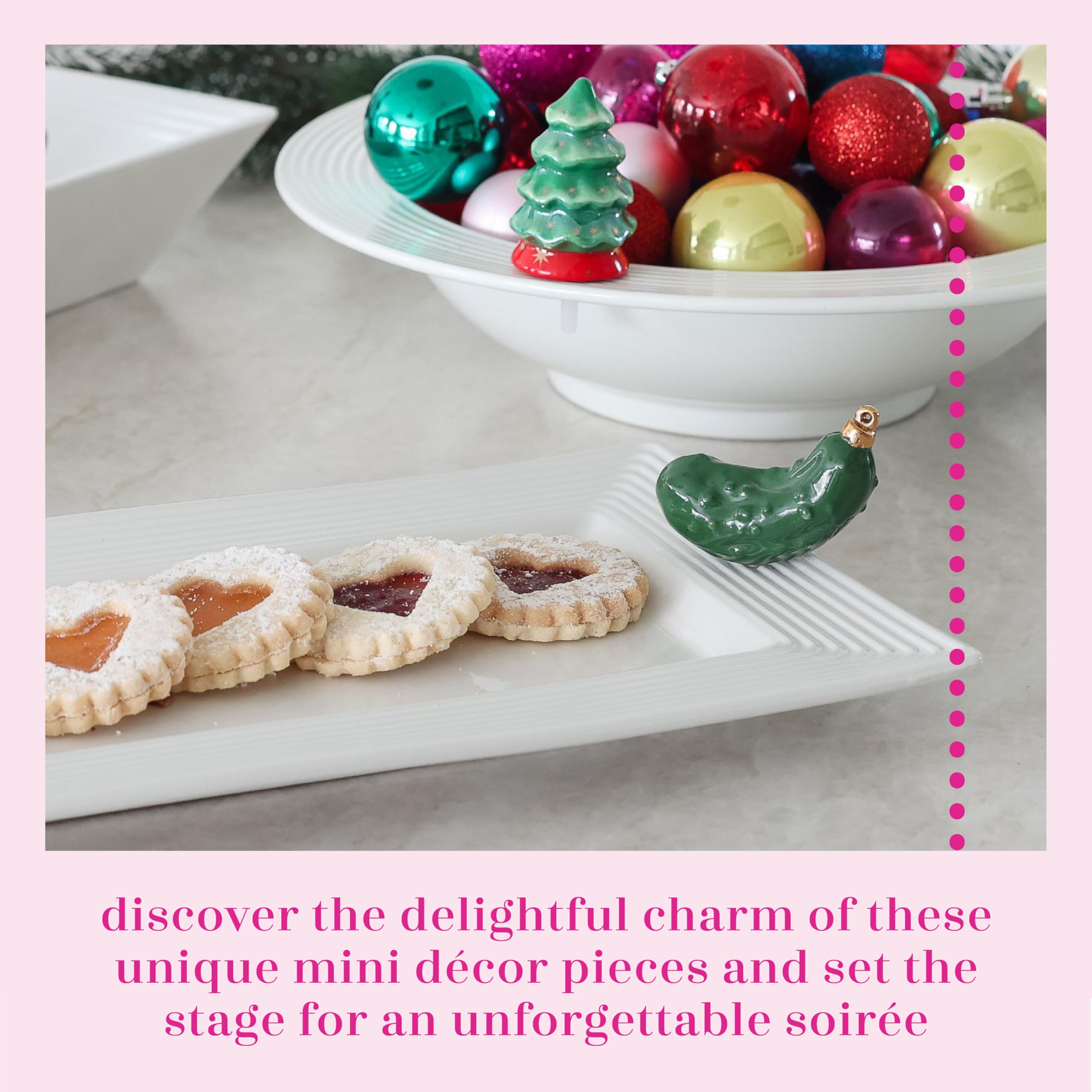 Nora Fleming Christmas Pickle - Hand-Painted Ceramic Christmas Decor - Winter Minis for The Home and Office